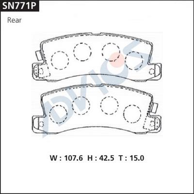 Advics SN771P - Bremžu uzliku kompl., Disku bremzes autospares.lv