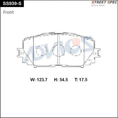 Advics SS939-S - Bremžu uzliku kompl., Disku bremzes autospares.lv