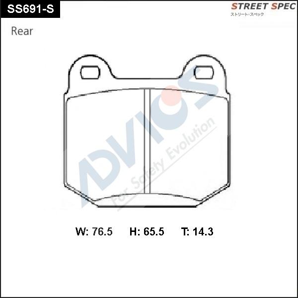 Advics SS691-S - Brake Pad Set, disc brake www.autospares.lv