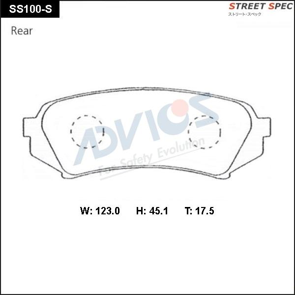 Advics SS100-S - Brake Pad Set, disc brake www.autospares.lv