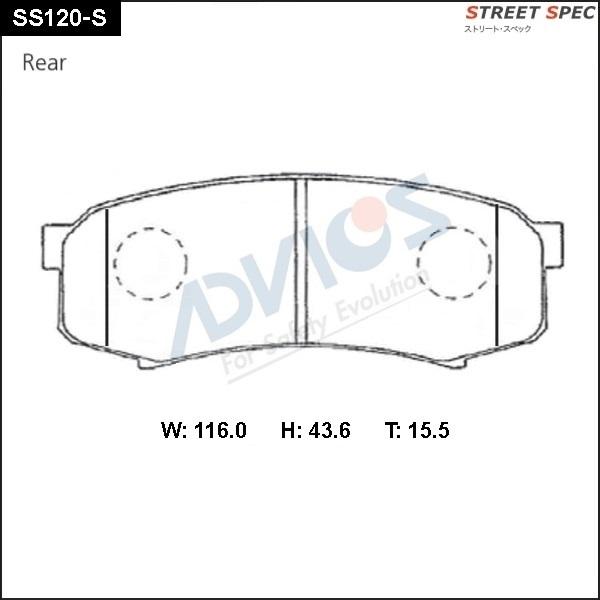 Advics SS120-S - Brake Pad Set, disc brake www.autospares.lv