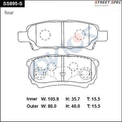 Advics SS895-S - Bremžu uzliku kompl., Disku bremzes www.autospares.lv