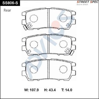 Advics SS806-S - Тормозные колодки, дисковые, комплект www.autospares.lv