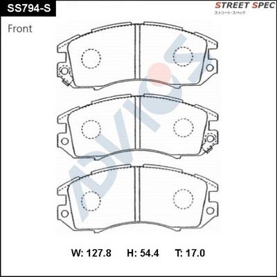 Advics SS794-S - Bremžu uzliku kompl., Disku bremzes www.autospares.lv