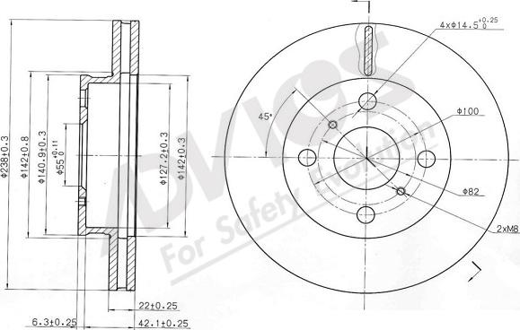 ADVICS-SEA A6F450 - Bremžu diski autospares.lv