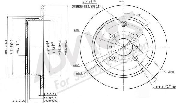 ADVICS-SEA A6R243 - Тормозной диск www.autospares.lv