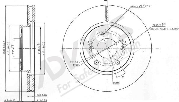 ADVICS-SEA C6F267 - Bremžu diski www.autospares.lv