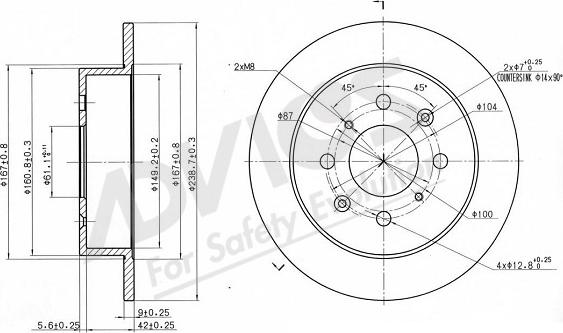 ADVICS-SEA C6R250 - Bremžu diski www.autospares.lv