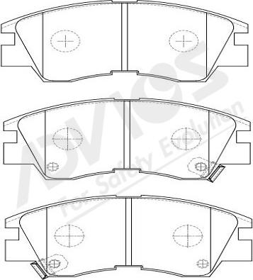 ADVICS-SEA D1N033Y - Тормозные колодки, дисковые, комплект www.autospares.lv