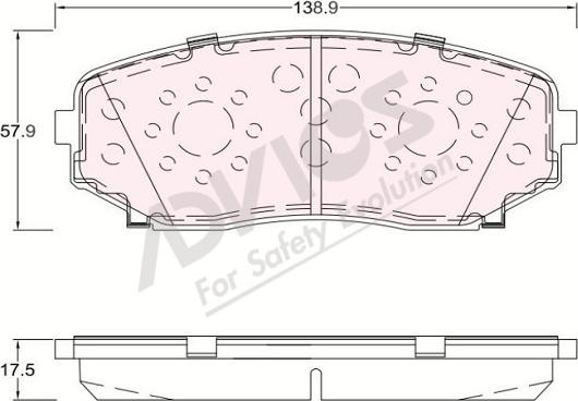 ADVICS-SEA D1N109 - Brake Pad Set, disc brake www.autospares.lv