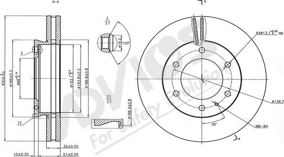 ADVICS-SEA E6F282 - Bremžu diski autospares.lv