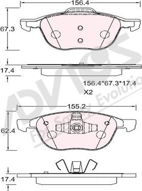 ADVICS-SEA E1N091 - Bremžu uzliku kompl., Disku bremzes www.autospares.lv