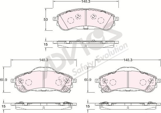 ADVICS-SEA K2N016 - Bremžu uzliku kompl., Disku bremzes www.autospares.lv