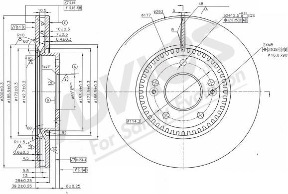 ADVICS-SEA R6F808 - Bremžu diski www.autospares.lv