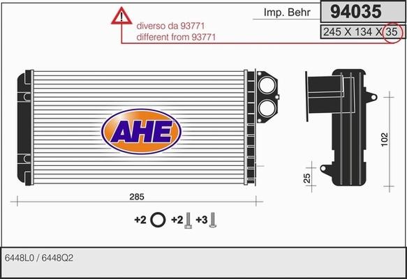 AHE 94035 - Siltummainis, Salona apsilde www.autospares.lv