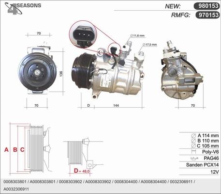 AHE 980153 - Kompresors, Gaisa kond. sistēma autospares.lv