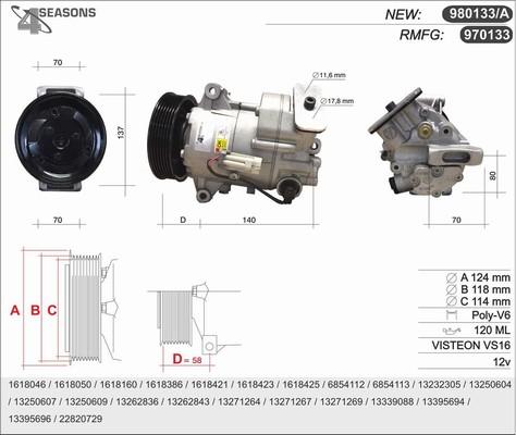 AHE 980133/A - Kompresors, Gaisa kond. sistēma autospares.lv