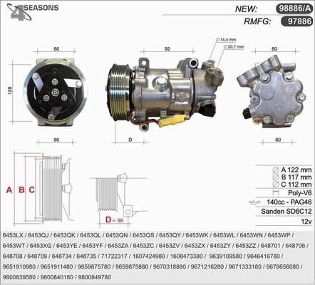 AHE 98886 - Kompresors, Gaisa kond. sistēma www.autospares.lv