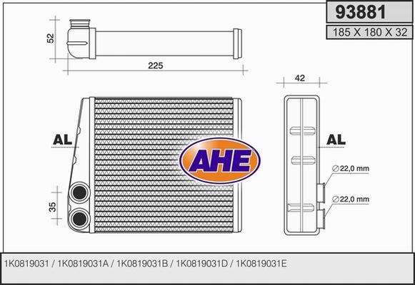 AHE 93881 - Siltummainis, Salona apsilde autospares.lv