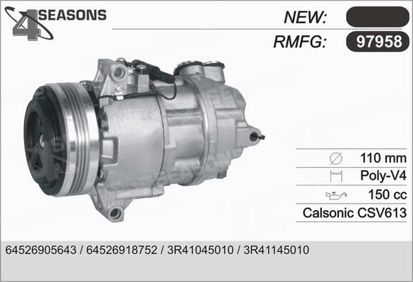 AHE 97958 - Kompresors, Gaisa kond. sistēma autospares.lv