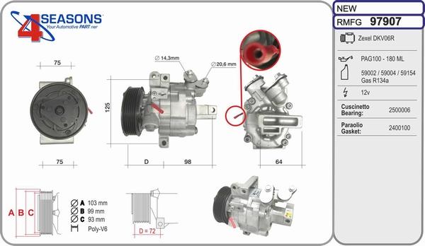 AHE 97907 - Kompresors, Gaisa kond. sistēma autospares.lv