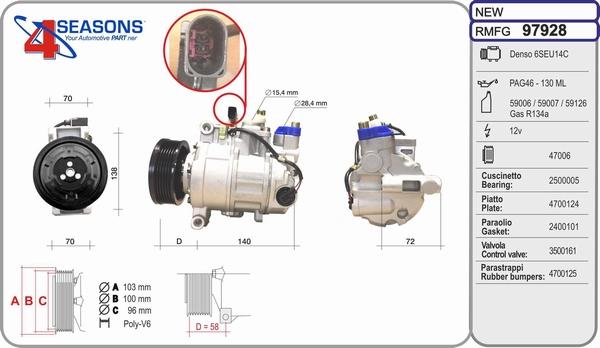 AHE 97928 - Compressor, air conditioning www.autospares.lv