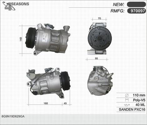 AHE 970097 - Compressor, air conditioning www.autospares.lv