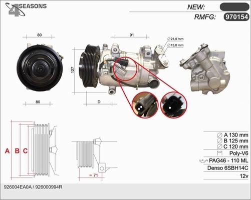 AHE 970154 - Kompresors, Gaisa kond. sistēma autospares.lv