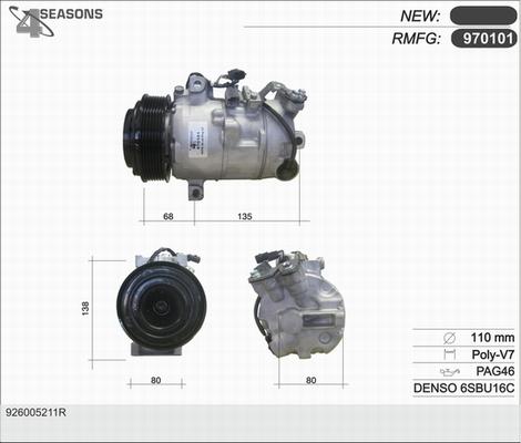 AHE 970101 - Kompresors, Gaisa kond. sistēma autospares.lv