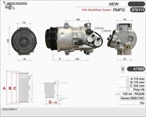 AHE 970111 - Compressor, air conditioning www.autospares.lv