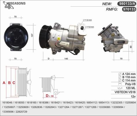 AHE 970133 - Kompresors, Gaisa kond. sistēma autospares.lv