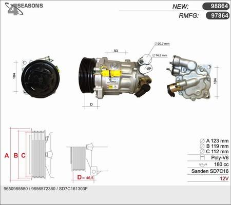 AHE 97864 - Kompresors, Gaisa kond. sistēma www.autospares.lv