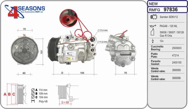 AHE 97836 - Kompresors, Gaisa kond. sistēma www.autospares.lv