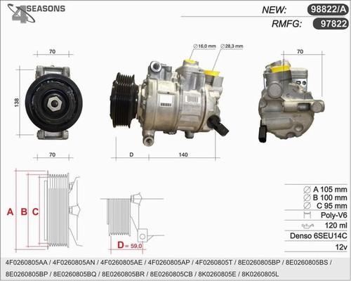 AHE 97822 - Compressor, air conditioning www.autospares.lv