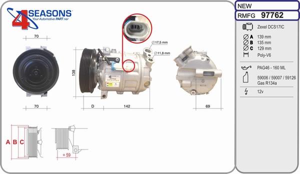 AHE 97762 - Kompresors, Gaisa kond. sistēma autospares.lv