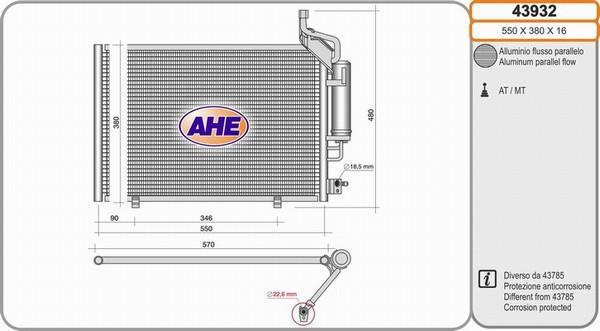 AHE 43932 - Kondensators, Gaisa kond. sistēma www.autospares.lv