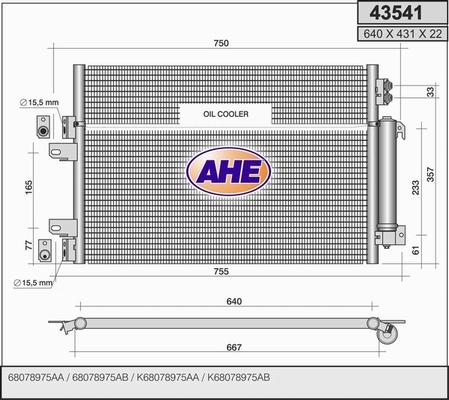 AHE 43541 - Kondensators, Gaisa kond. sistēma www.autospares.lv