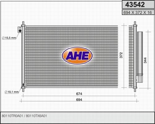 AHE 43542 - Kondensators, Gaisa kond. sistēma www.autospares.lv