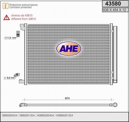 AHE 43580 - Kondensators, Gaisa kond. sistēma autospares.lv