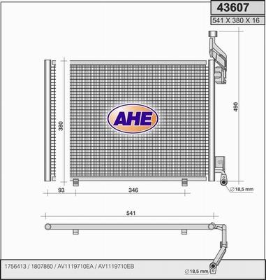 AHE 43607 - Kondensators, Gaisa kond. sistēma www.autospares.lv