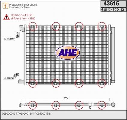 AHE 43615 - Kondensators, Gaisa kond. sistēma autospares.lv