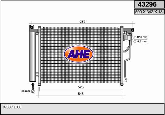 AHE 43296 - Kondensators, Gaisa kond. sistēma www.autospares.lv