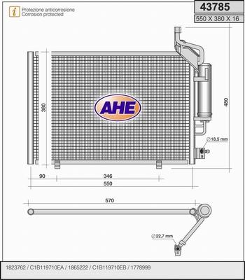 AHE 43785 - Kondensators, Gaisa kond. sistēma www.autospares.lv