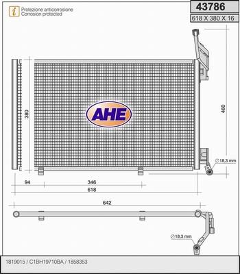 AHE 43786 - Kondensators, Gaisa kond. sistēma www.autospares.lv