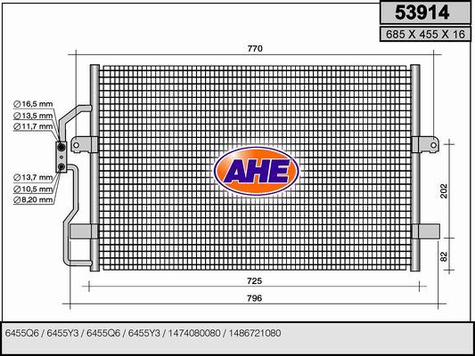 AHE 53914 - Kondensators, Gaisa kond. sistēma www.autospares.lv