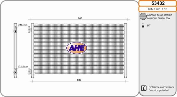 AHE 53432 - Kondensators, Gaisa kond. sistēma www.autospares.lv