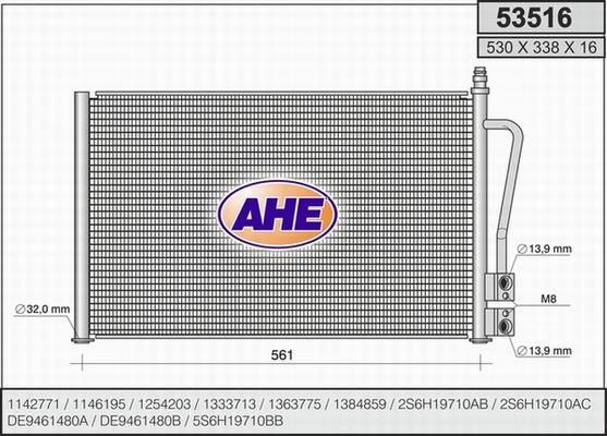 AHE 53516 - Kondensators, Gaisa kond. sistēma autospares.lv