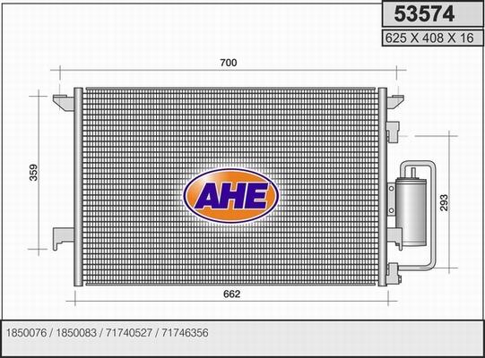 AHE 53574 - Kondensators, Gaisa kond. sistēma www.autospares.lv