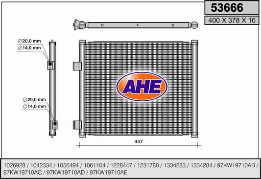 AHE 53666 - Kondensators, Gaisa kond. sistēma www.autospares.lv