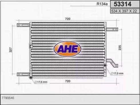 AHE 53314 - Kondensators, Gaisa kond. sistēma www.autospares.lv